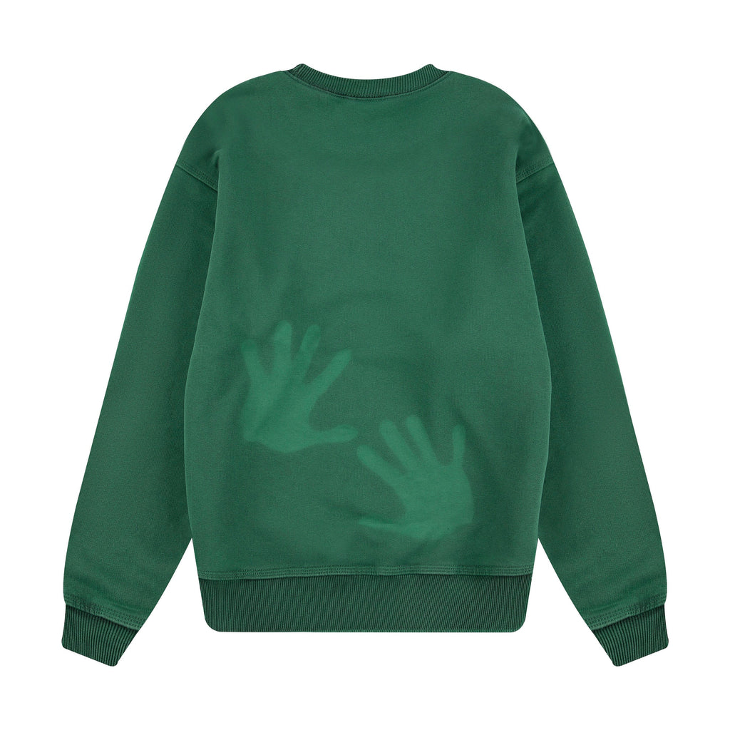 "super kid" crewneck green