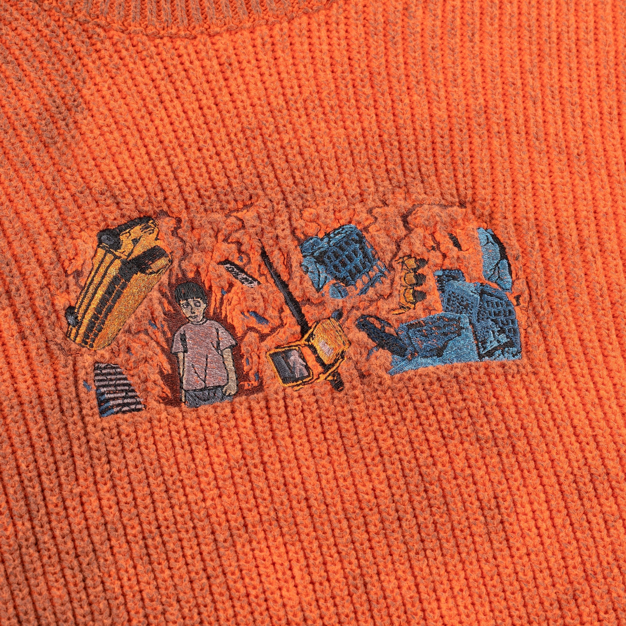 "super kid" heat reactive knit orange