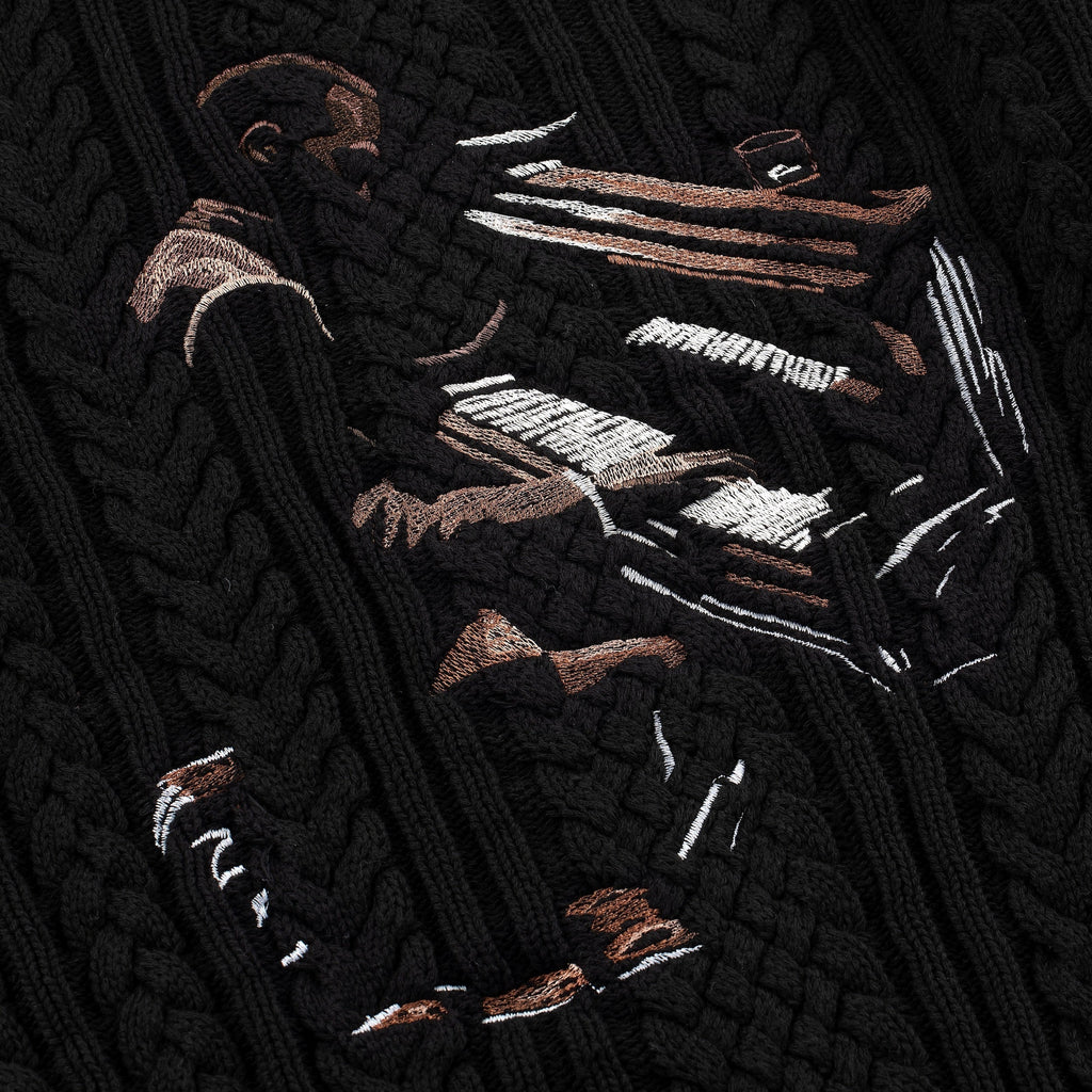 "Jazz" cable knit black