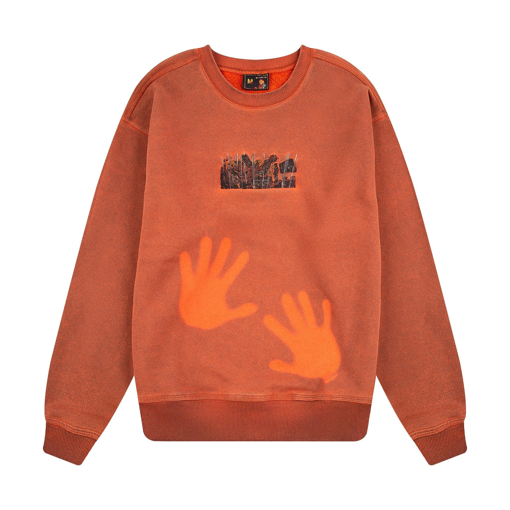 "super kid" crewneck orange