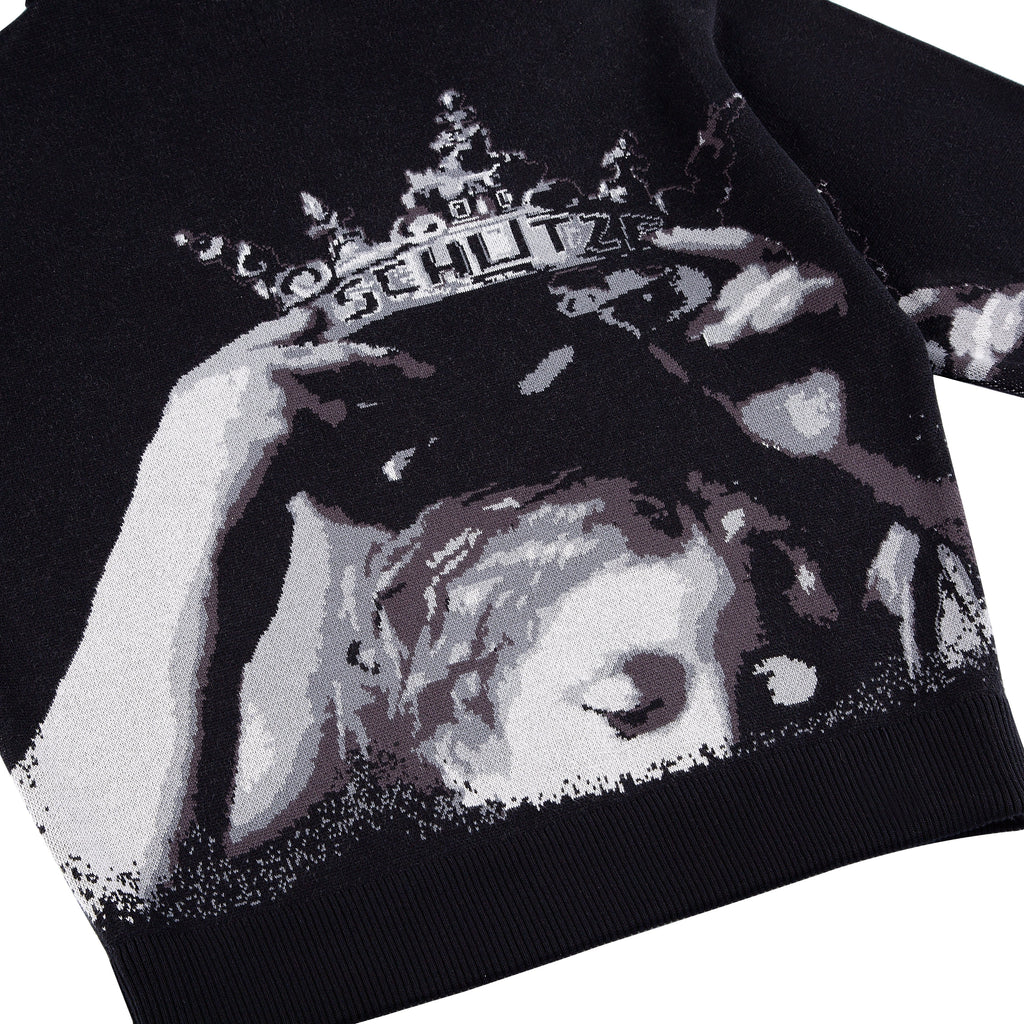 "awakening" knit Hoodie black