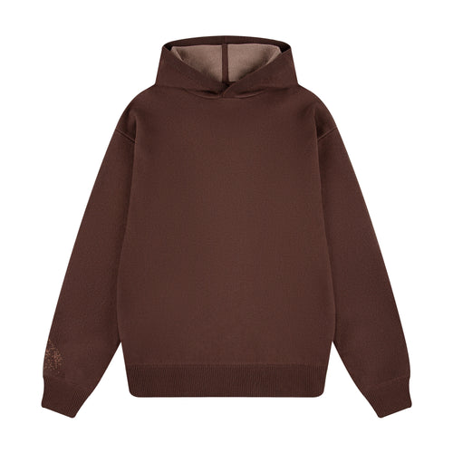 "awakening" knit Hoodie brown