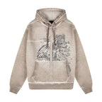 "sashiko v2" Hoodie light grey