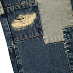 "sashiko v2" patchwork denim blue
