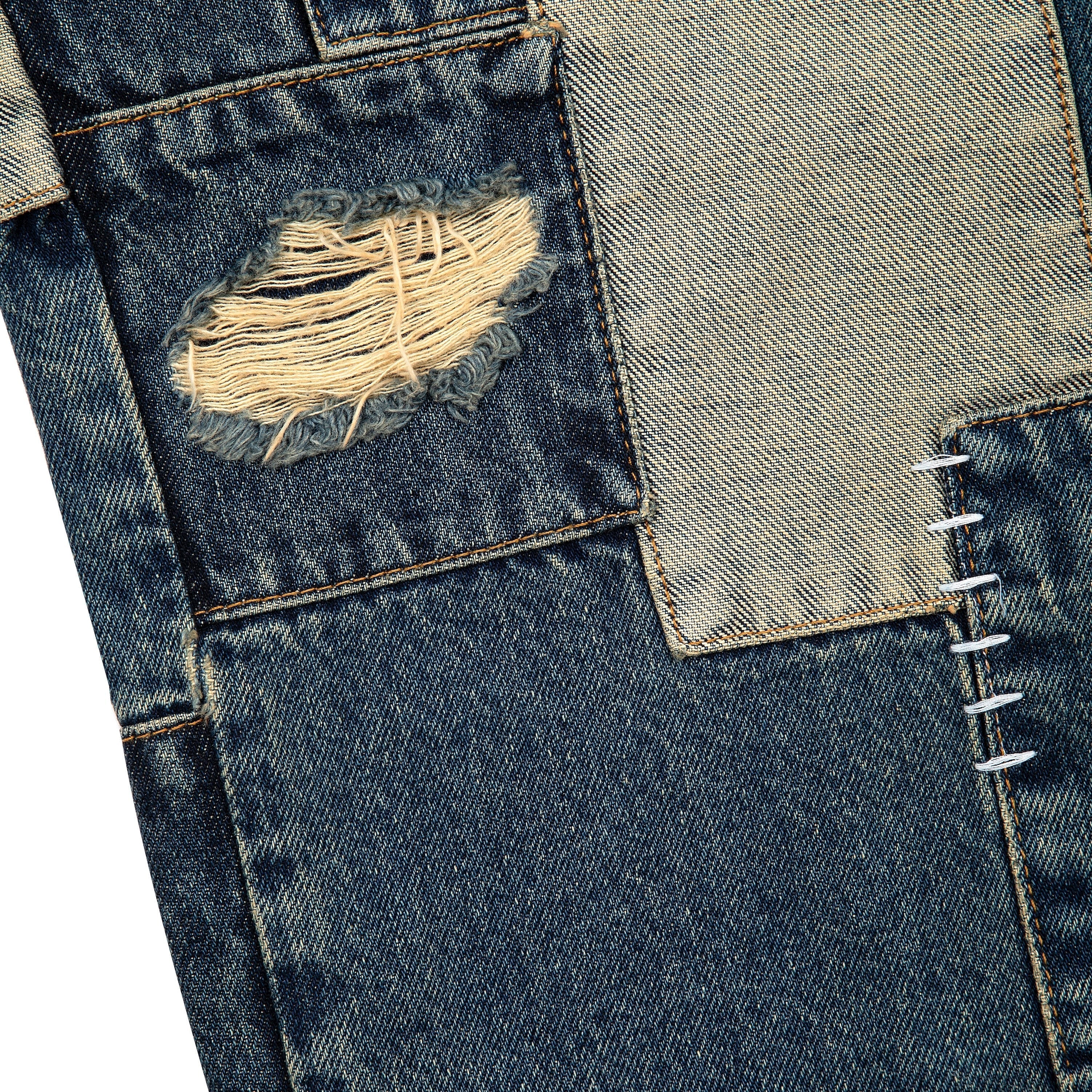 "sashiko v2" patchwork denim blue