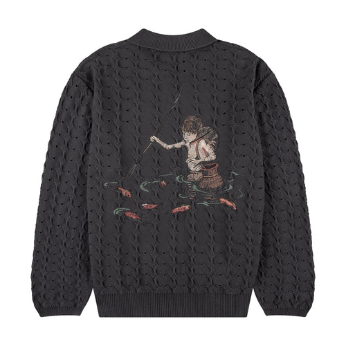 "lotus" longsleeve knit anthracite