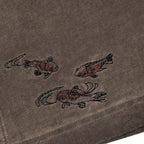 "lotus" T shirt oil washed brown