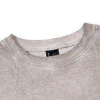 "lotus" T shirt oil washed light grey
