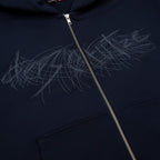 "sashiko" Zip Up navy