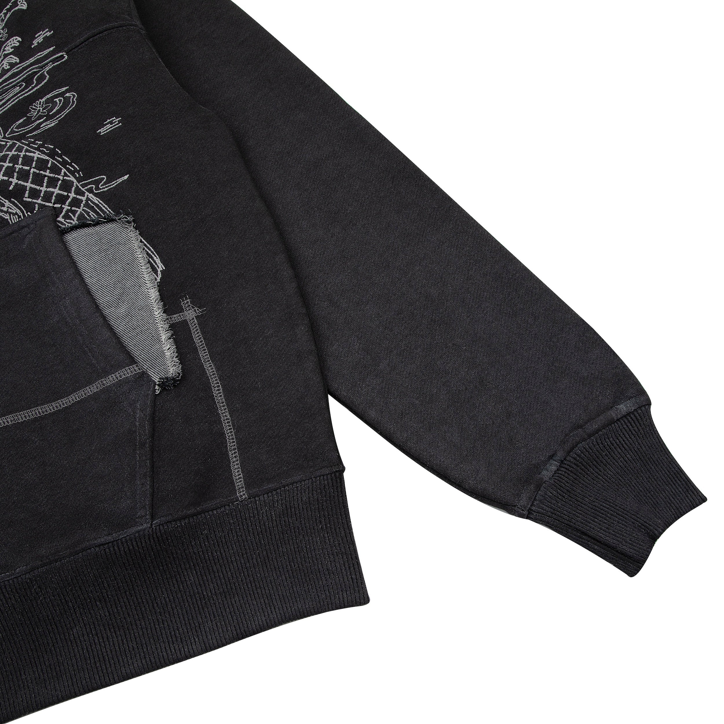 "sashiko" Zip Up black