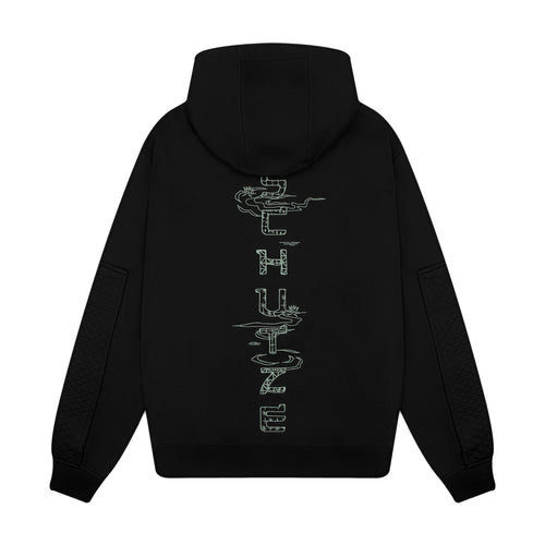 "sashiko" Hoodie black