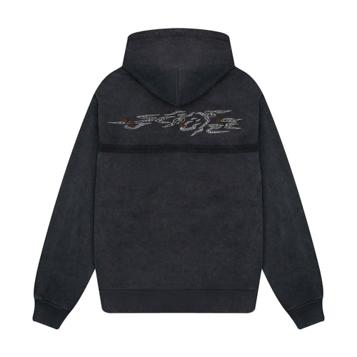 "sashiko" Hoodie anthracite