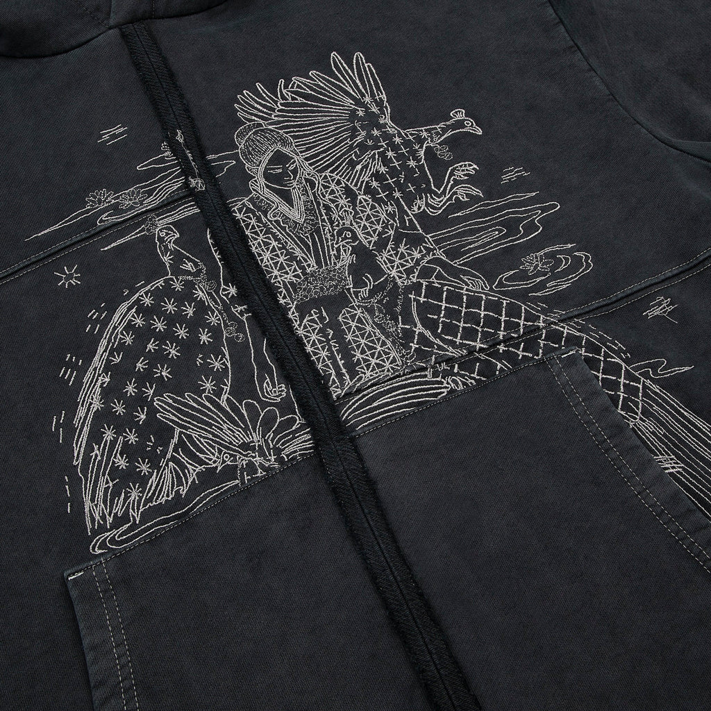 "sashiko" Hoodie anthracite