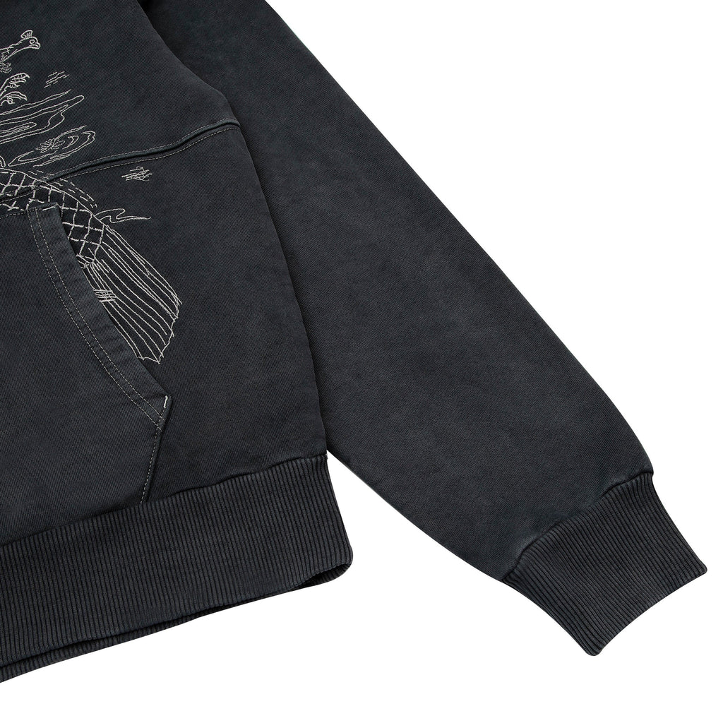 "sashiko" Hoodie anthracite