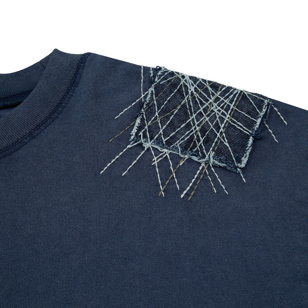 "sashiko" T Shirt navy