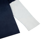 "sashiko" layered long sleeve navy