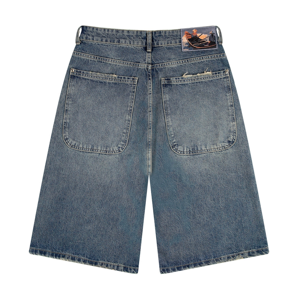 "lotus" Jorts indigo