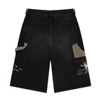 "lotus" Jorts black fishnet