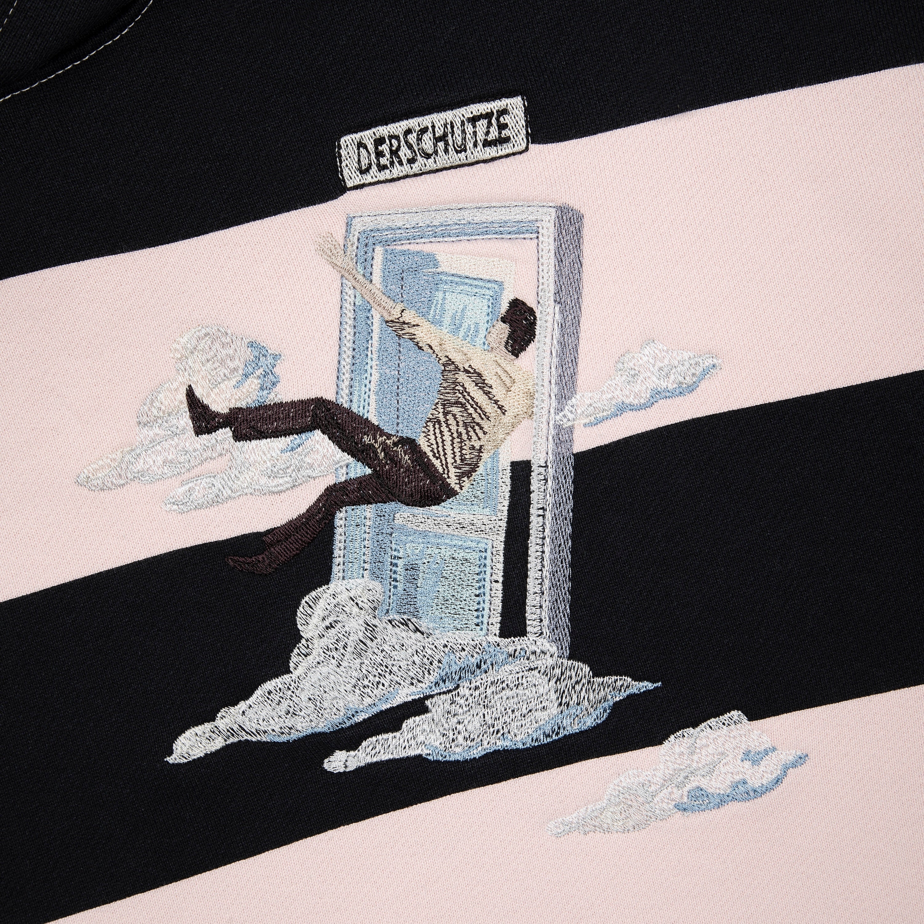 "on air" pink-purple striped Hoodie