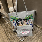 Chrome Heart Leather Bag Embroidered Shoulder Bag Tote Bag