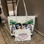 Chrome Heart Leather Bag Embroidered Shoulder Bag Tote Bag