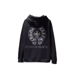 Chrome Heart Hoodie CH Crow Hot Diamond Hand Button Casual Hooded Sweater