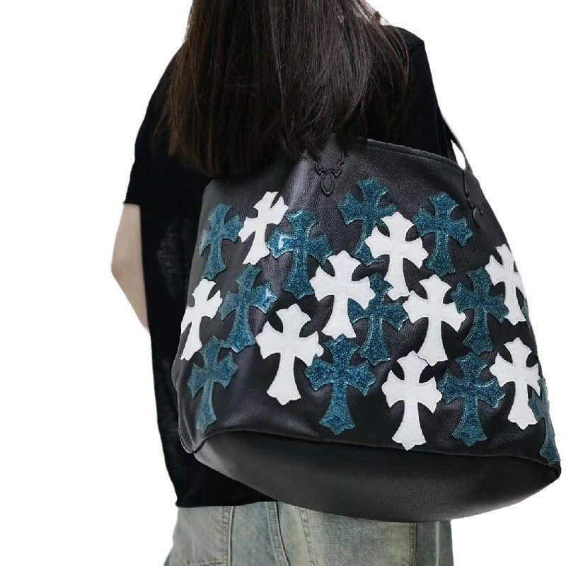 Chrome Heart Leather Bag White Cross Leather