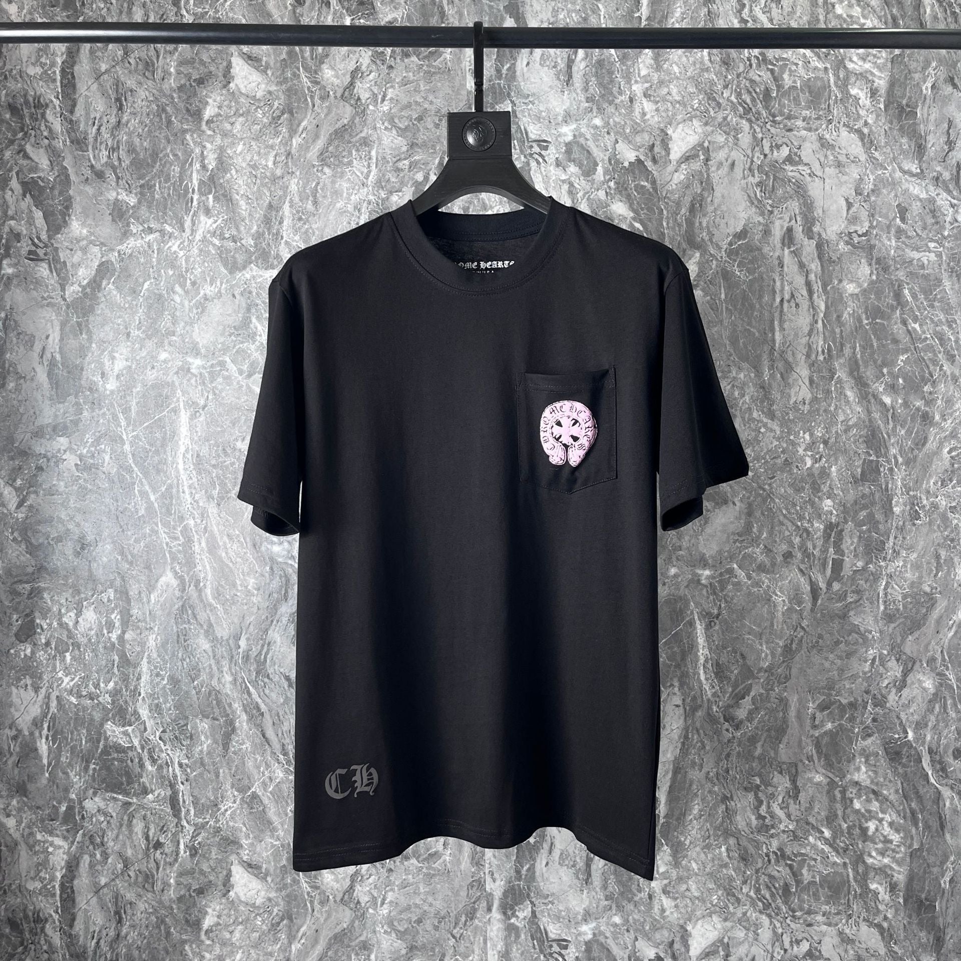 CHH Chrome Heart T Shirts Chrome Hearts Pink Sanskrit Short Sleeve T-Shirt
