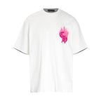 CHH Chrome Heart T Shirts Croix Flame Sanskrit Embroidery Printed T-Shirt Fashion Short Sleeve