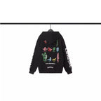 Chrome Heart Hoodie Crowe Cartoon Graffiti Zip Hoodie Jacket Hooded Sweater