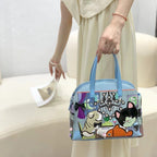 Chrome Heart Leather Bag Fashion Cartoon Print