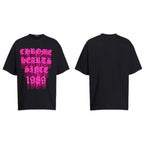 CHH Chrome Heart T Shirts Croix Cross Leather Printed Short Sleeve T-Shirt