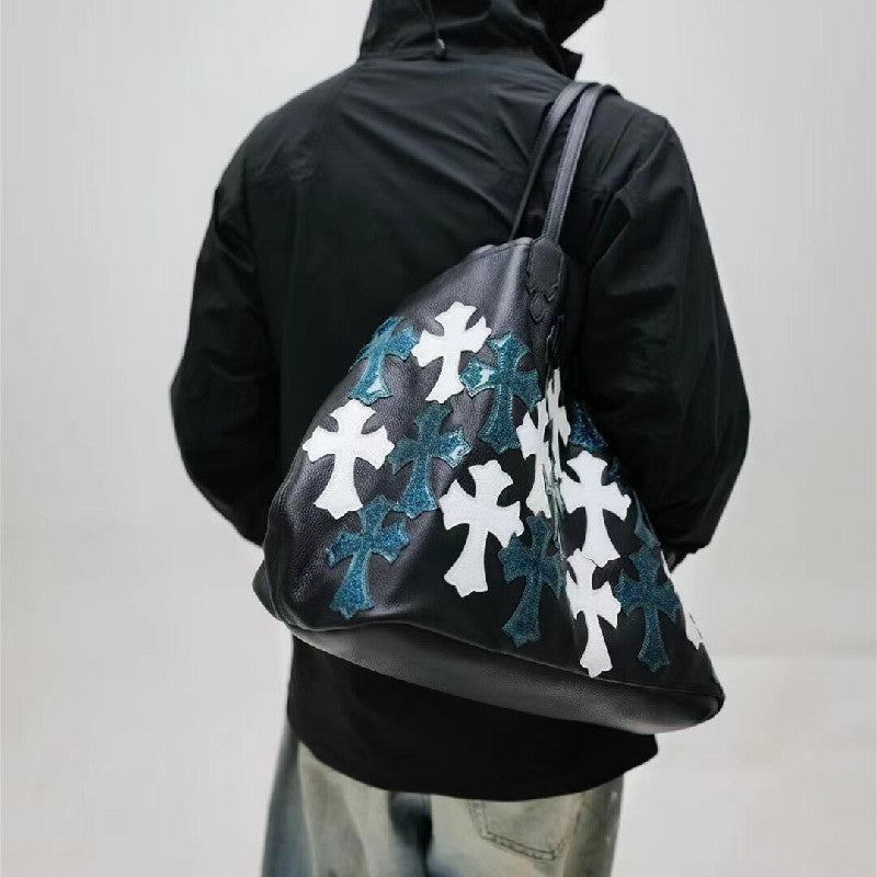 Chrome Heart Leather Bag White Cross Leather