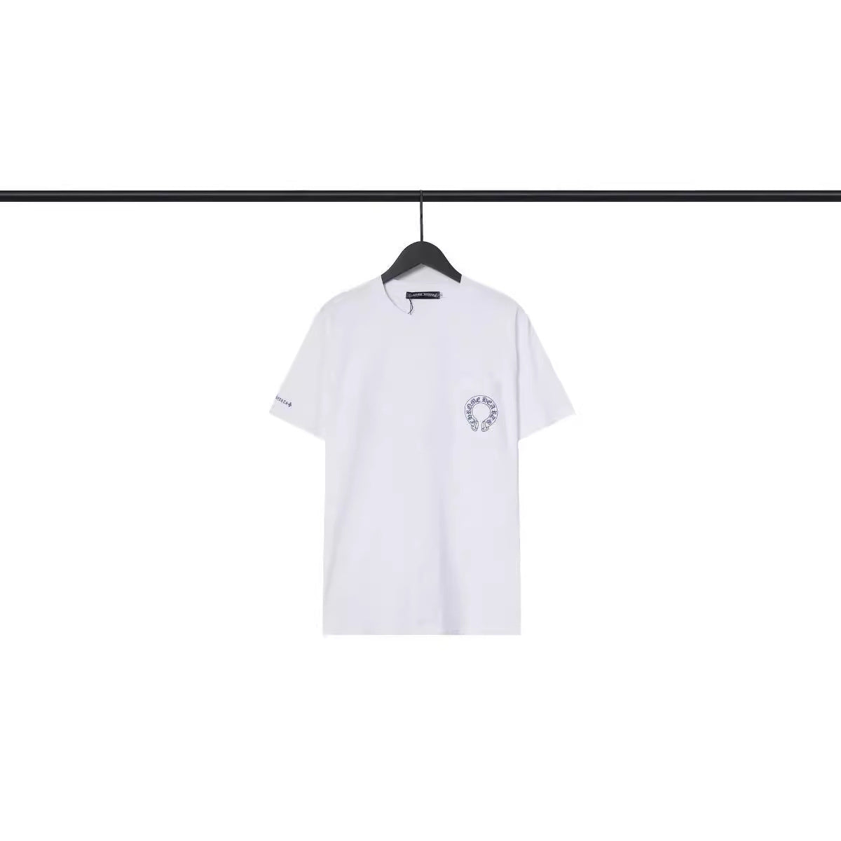 CHH Chrome Heart T Shirts Blue Cross Loose Crew Neck Short Sleeve