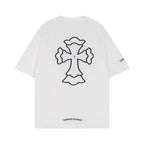 CHH Chrome Heart T Shirts Cross Print Short Sleeve T-Shirt Loose