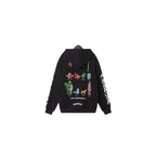 Chrome Heart Hoodie Crowe Cartoon Graffiti Zip Hoodie Jacket Hooded Sweater