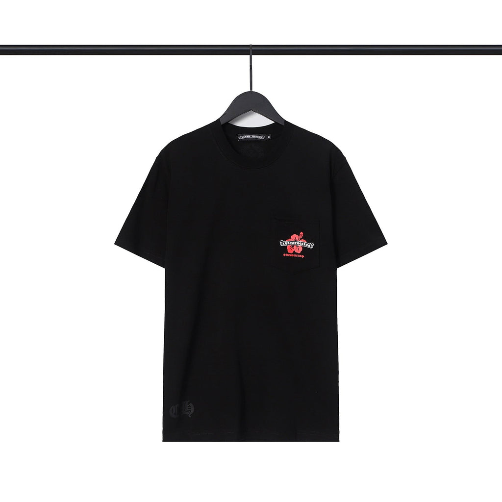 CHH Chrome Heart T Shirts CH Flower Sanskrit Casual Short Sleeve T-Shirt Loose