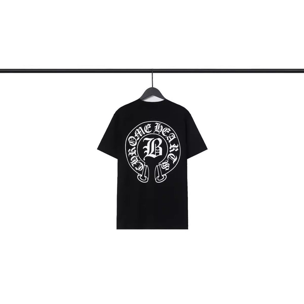 CHH Chrome Heart T Shirts Sanskrit Cross Print Loose Short Sleeve T-Shirt