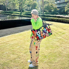 Chrome Heart Leather Bag Cross Colored Shopping Bag