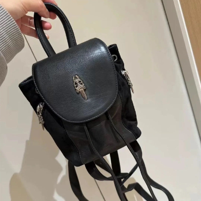 Chrome Heart Leather Bag Backpack Autumn and Winter Backpack