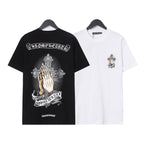 CHH Chrome Heart T Shirts Croix Hands Ribbon Cross