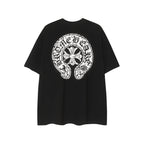 CHH Chrome Heart T Shirts Horseshoe Cross Old Retro Fashion Men's and Women's Short Sleeve T-Shirt