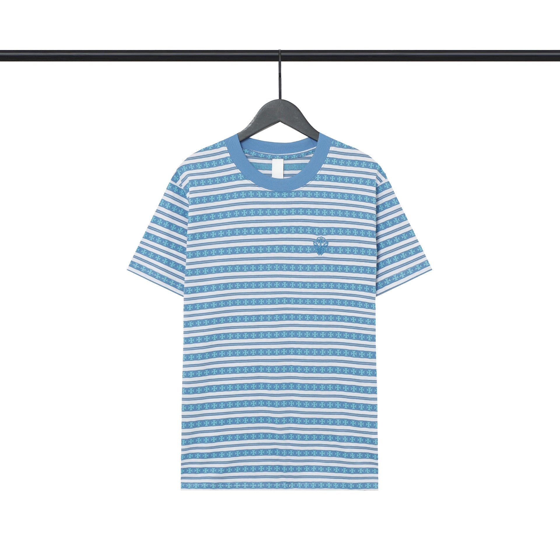 CHH Chrome Heart T Shirts Poison Home Stripe Jacquard Embroidery Short Sleeve Couple T-Shirt