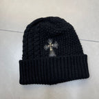 Chrome Heart Beanie Twist Wool Knitted Hat Ear Protector Headcap