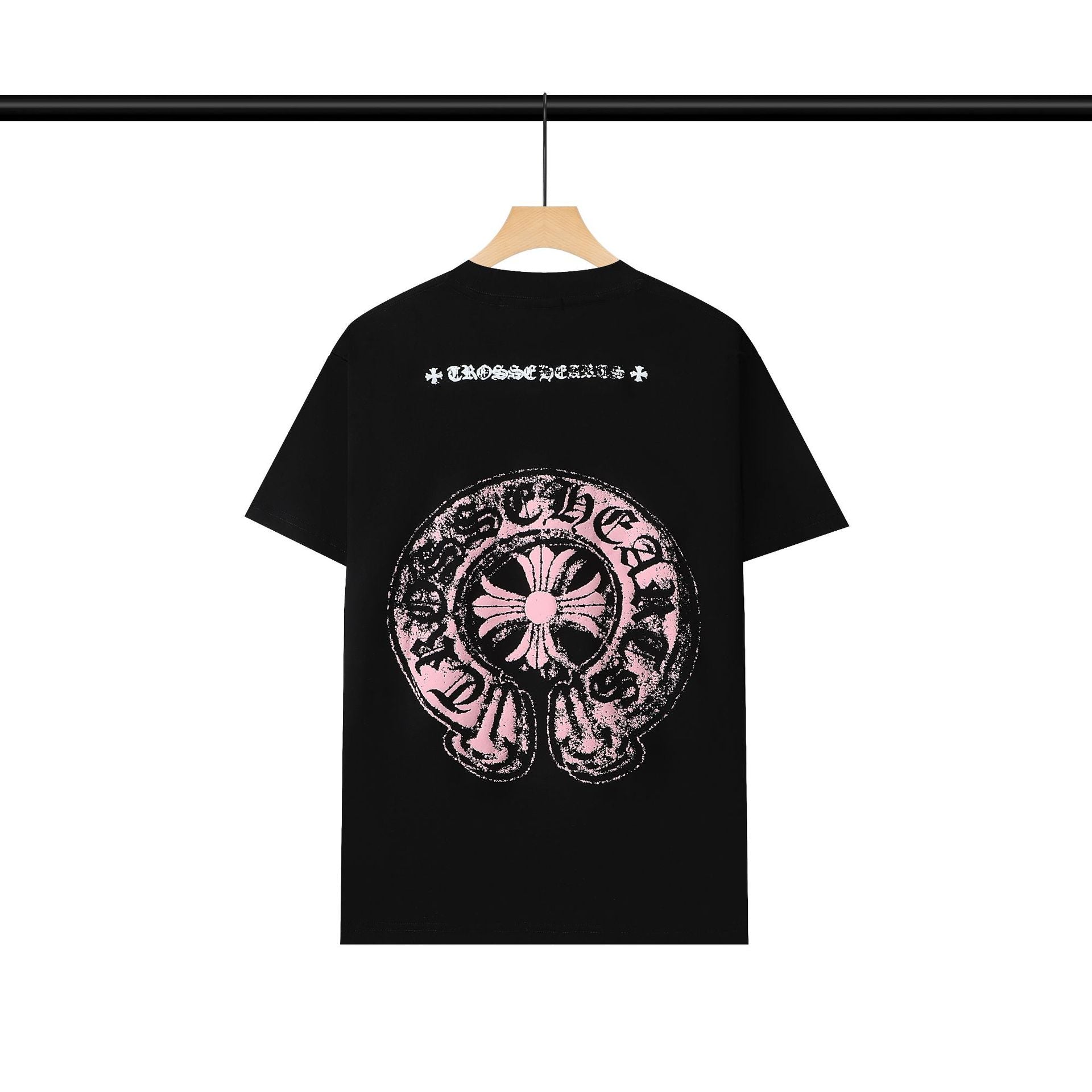 CHH Chrome Heart T Shirts Chrome Hearts Pink Sanskrit Print Short Sleeve T-Shirt