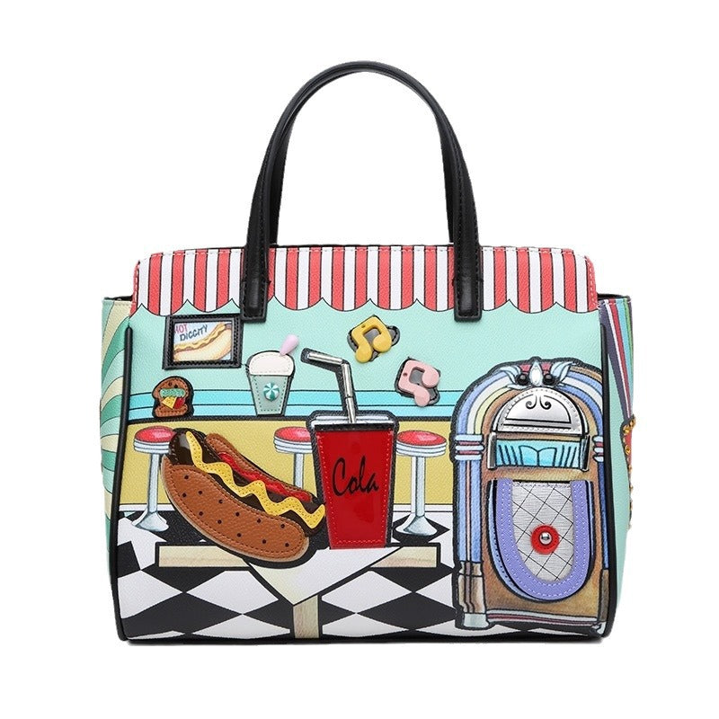 Chrome Heart Leather Bag Heavy Industry Handmade Embroidered Bag Shoulder Crossbody Bag