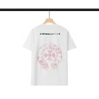 CHH Chrome Heart T Shirts Chrome Hearts Pink Sanskrit Print Short Sleeve T-Shirt