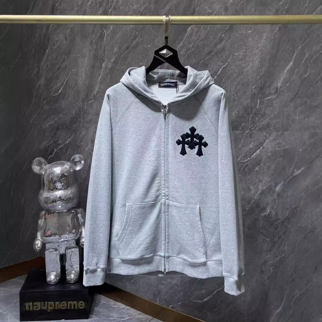 Chrome Heart Hoodie ChromeHearts Cardigan Zip Hooded Sweater Cotton Hoodie
