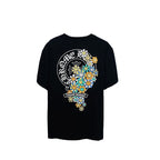 CHH Chrome Heart T Shirts Cross Leather Print Short Sleeve T-Shirt Loose