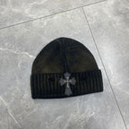 Chrome Heart Beanie Frayed Knitted Hat Korean Version Simple Warm Ear Protector Wool Hat